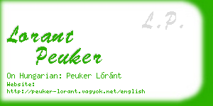 lorant peuker business card